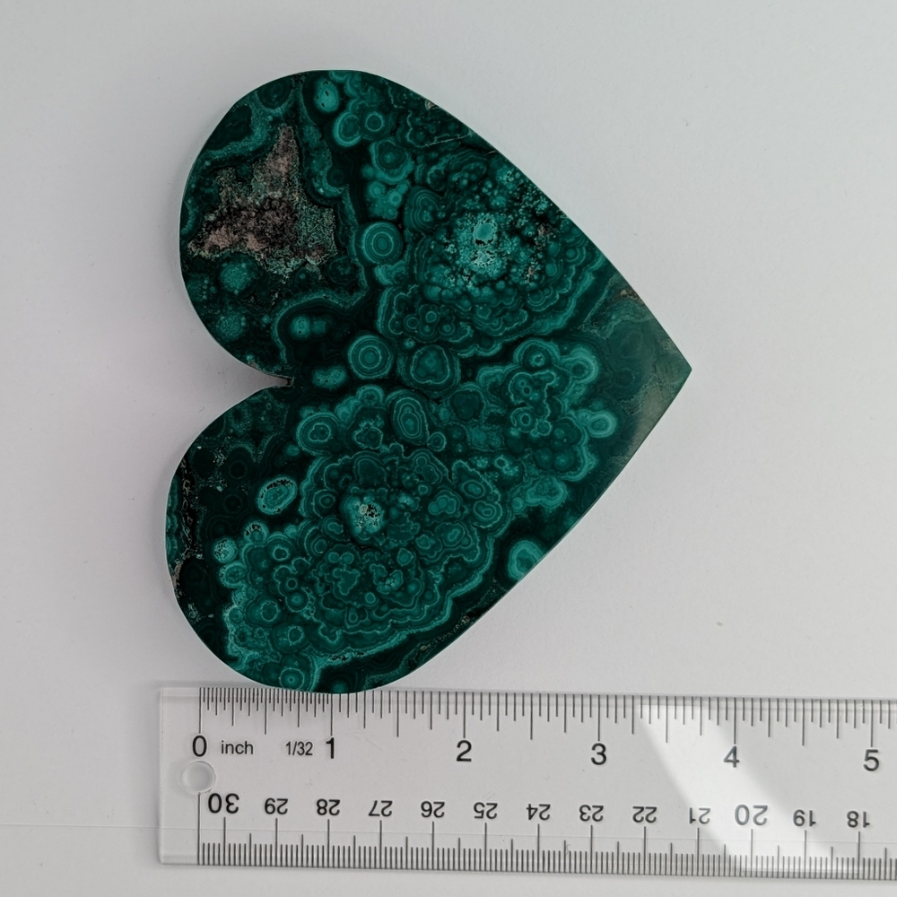 Malachite Heart Natural Crystal Carving - Picture 5 of 6